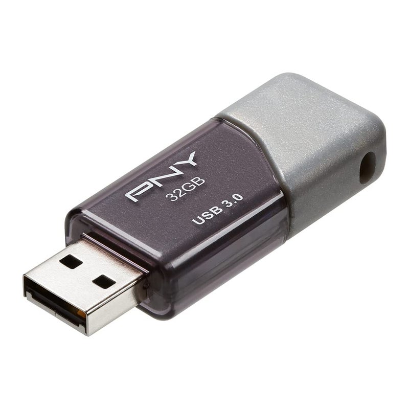 PNY 32GB Turbo Attache 3 USB 3.0 Flash Drive, Grey (Pack of 1) - Image 2